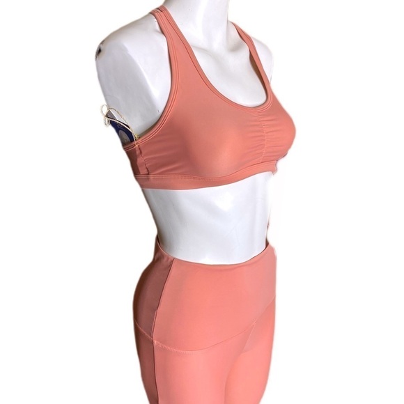 Amaris Recycled Yoga Legging & Matching Sports Bra- GUAVA Size Medium - Picture 4 of 11